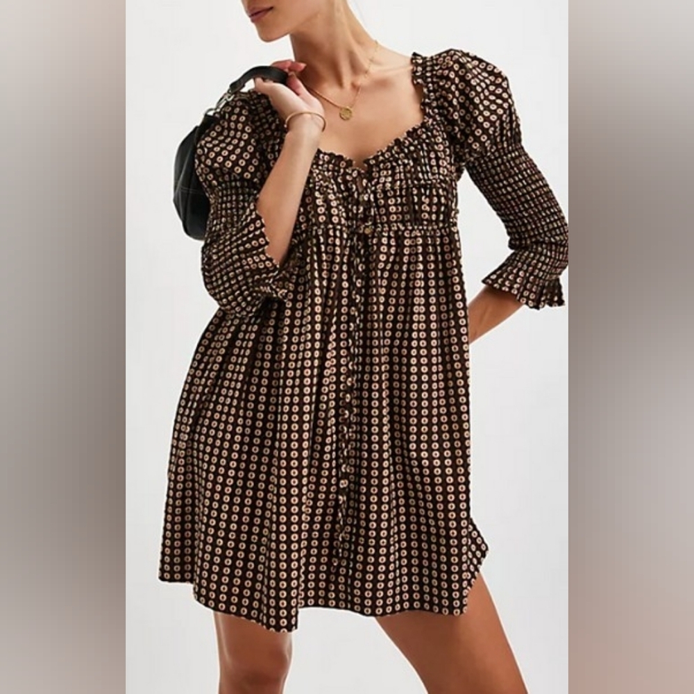 Free People🩷 New W/Tag Enchanting Long Sleeve  Babydoll Dress *On Sale*